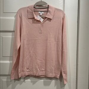 J. Crew Light Pink Merino Blend Polo
